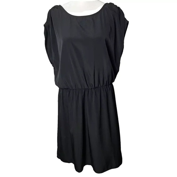Mossimo Dress Size XL Short Sleeves Black Ruched Shoulders Casual Work Office - Picture 1 of 7